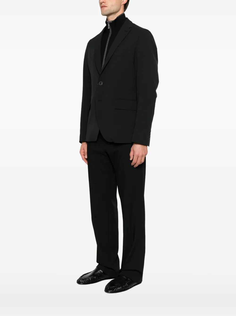 Herno notched-lapel single-breasted jacket Zwart