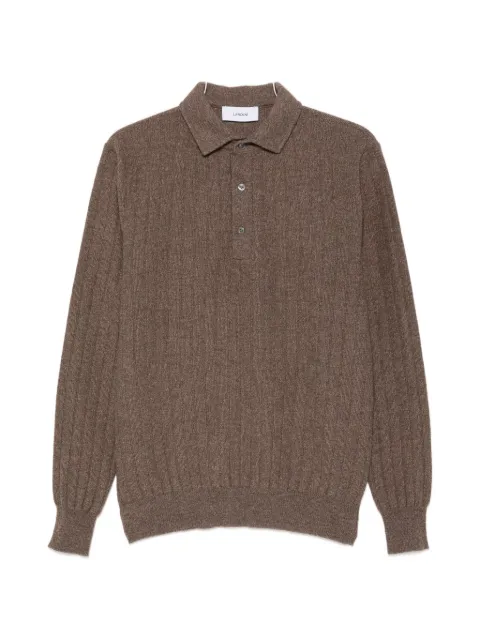 Lardini ribbed-knit long-sleeve polo shirt