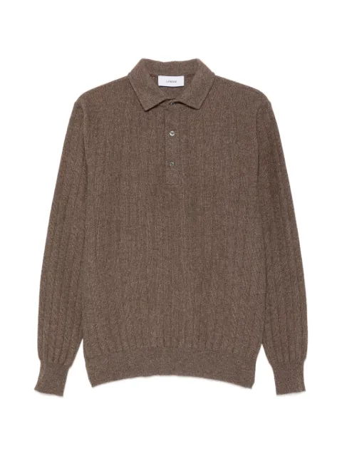Lardini ribbed-knit long-sleeve polo shirt