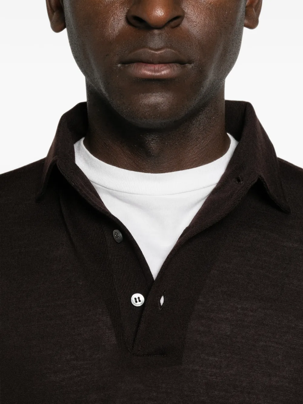 Lardini Poloshirt met lange mouwen Bruin