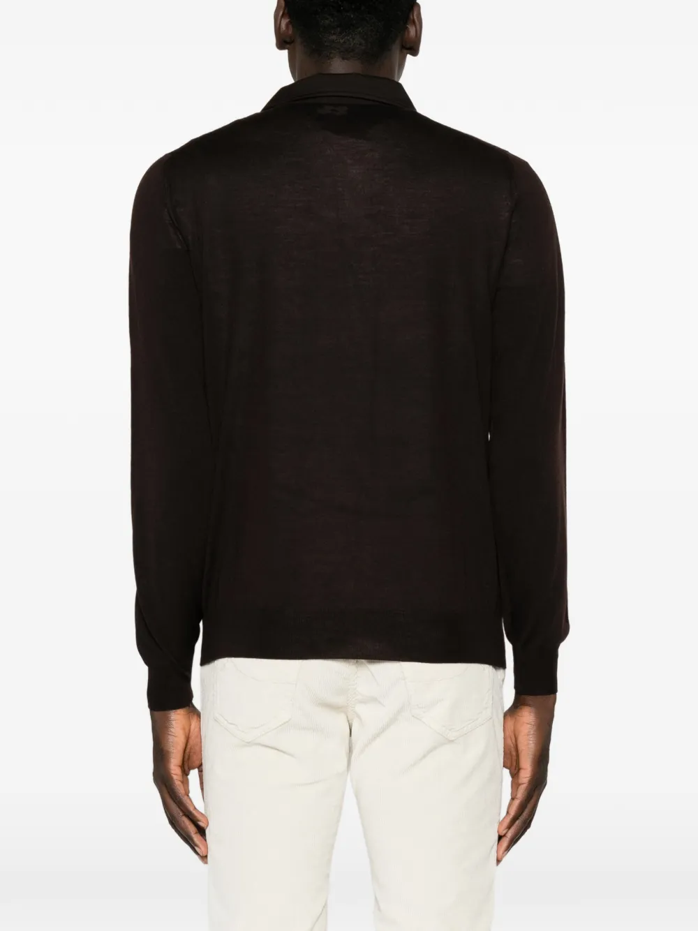 Lardini Poloshirt met lange mouwen Bruin