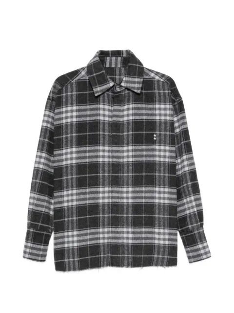 ICON DENIM check-pattern raw-cut shirt
