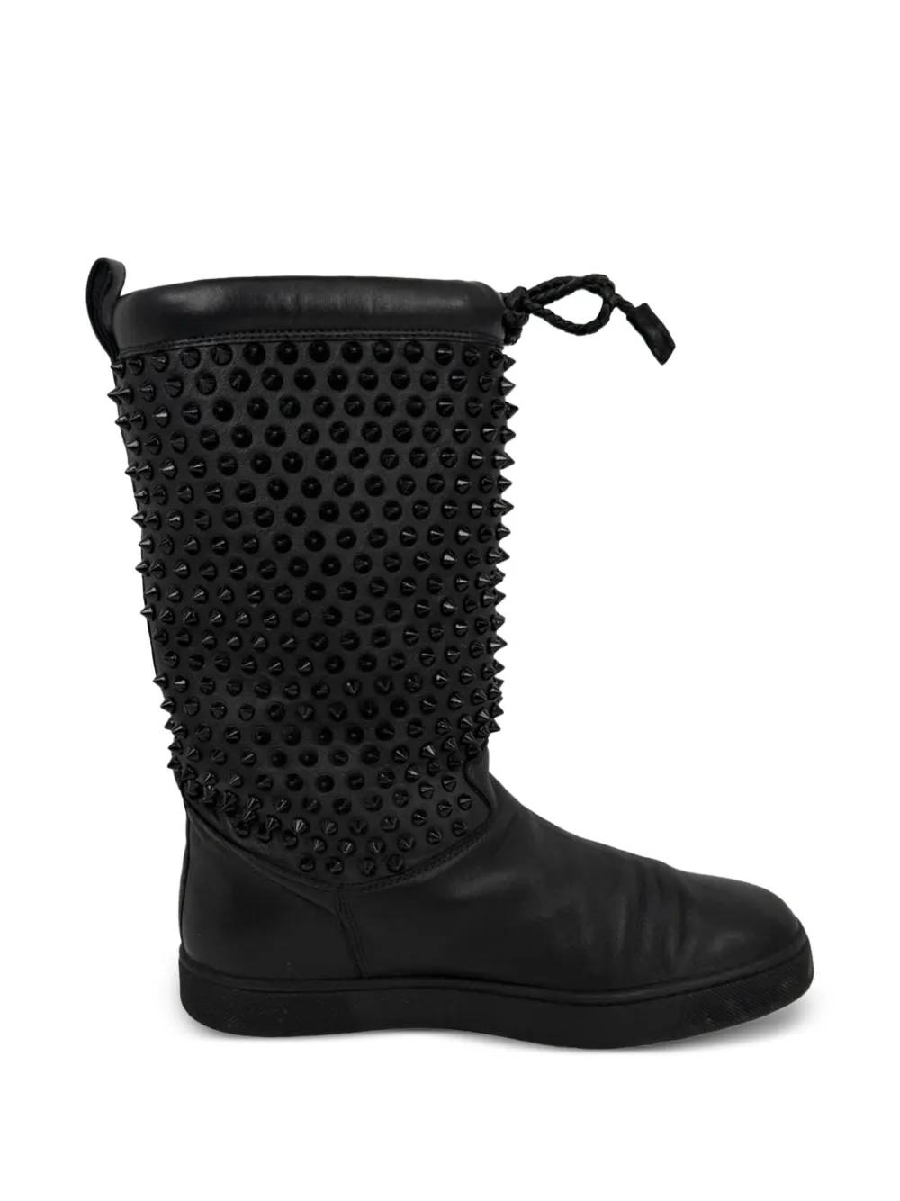 Christian Louboutin Pre-Owned Surlapony spiked mid-calf boots - Schwarz