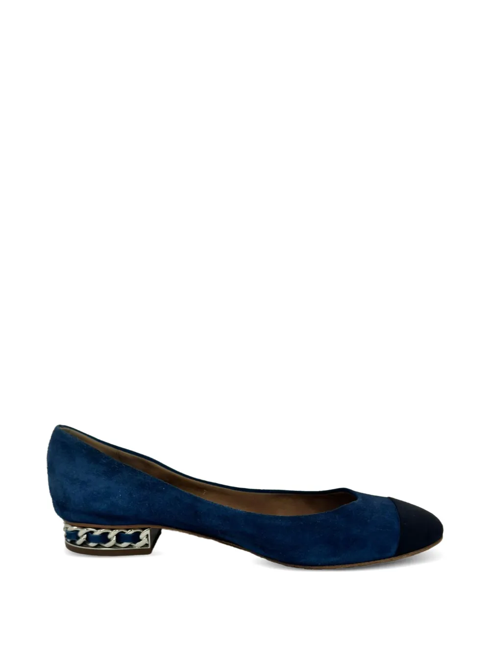 CHANEL Pre-Owned Cap Toe chain ballet flats - Blau