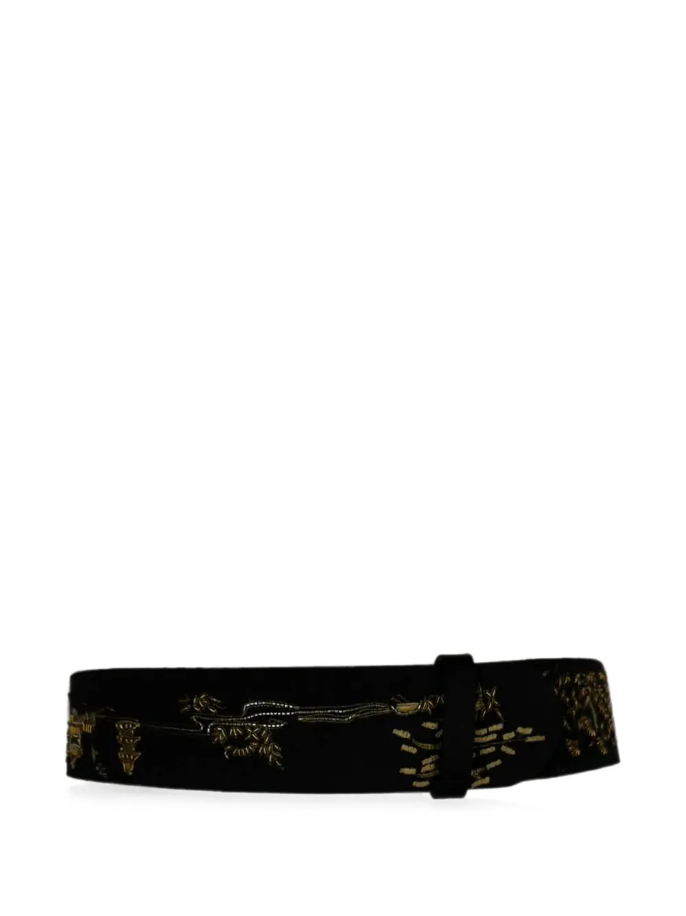 Alexander McQueen Pre-Owned Embellished Suede Belt | Black 