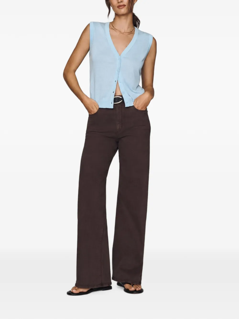 PAIGE Jeans met wijde pijpen Bruin