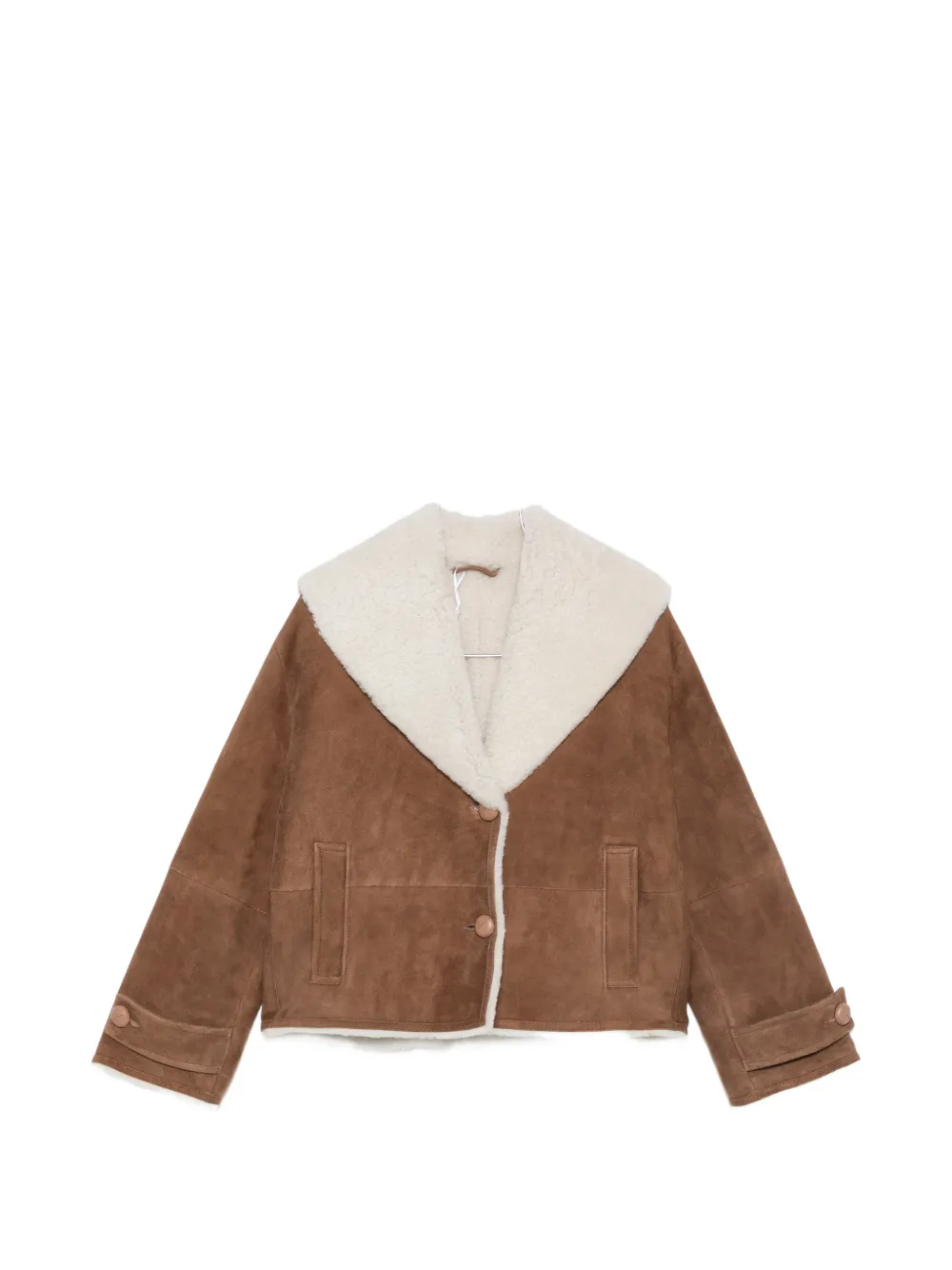 Manzoni 24 shearling-collar suede jacket - Braun