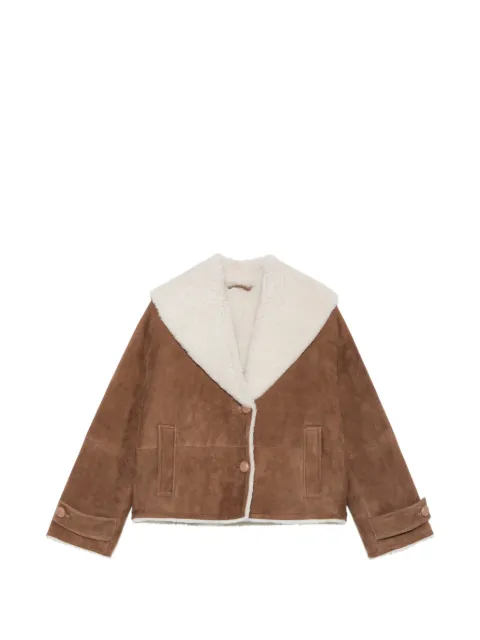 Manzoni 24 Wildlederjacke mit Shearling-Kragen
