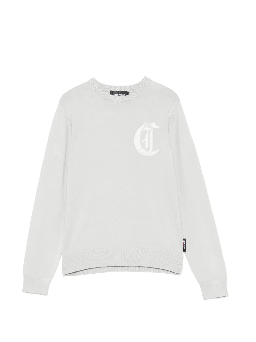 Roberto Cavalli Junior Maglione girocollo con stampa - Grigio