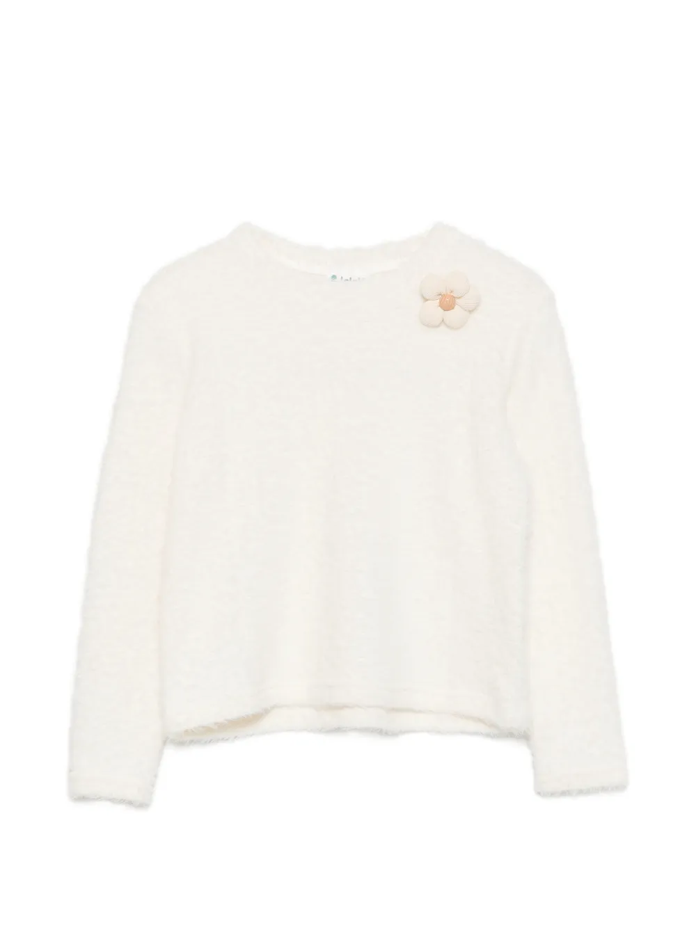 LALALU flower-appliqué sweater - Toni neutri