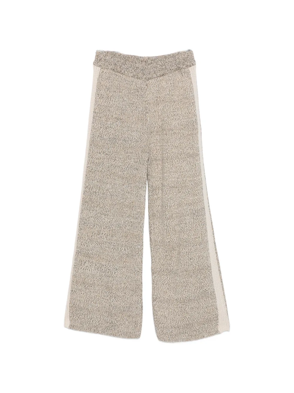 LALALU elasticated-waist marl-knit trousers - Toni neutri