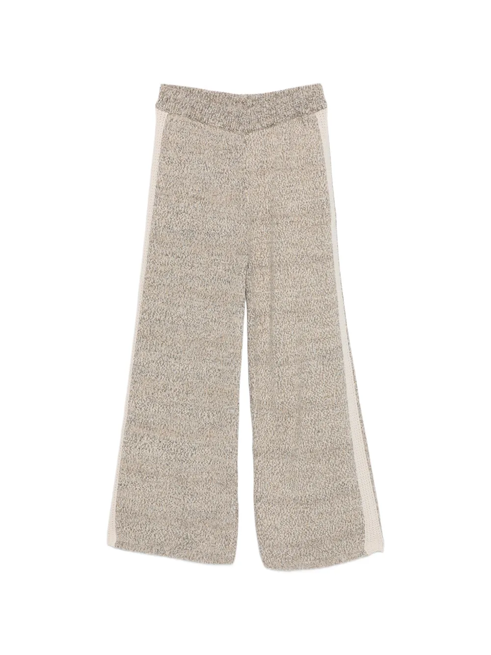 LALALU elasticated-waist marl-knit trousers - Toni neutri