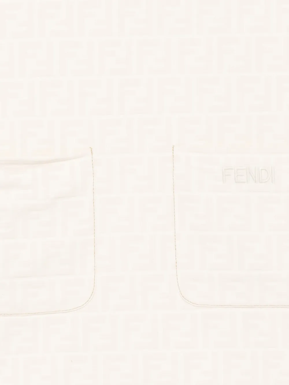 Fendi Kids Mouwloze jurk met FF logo-reliëf Beige