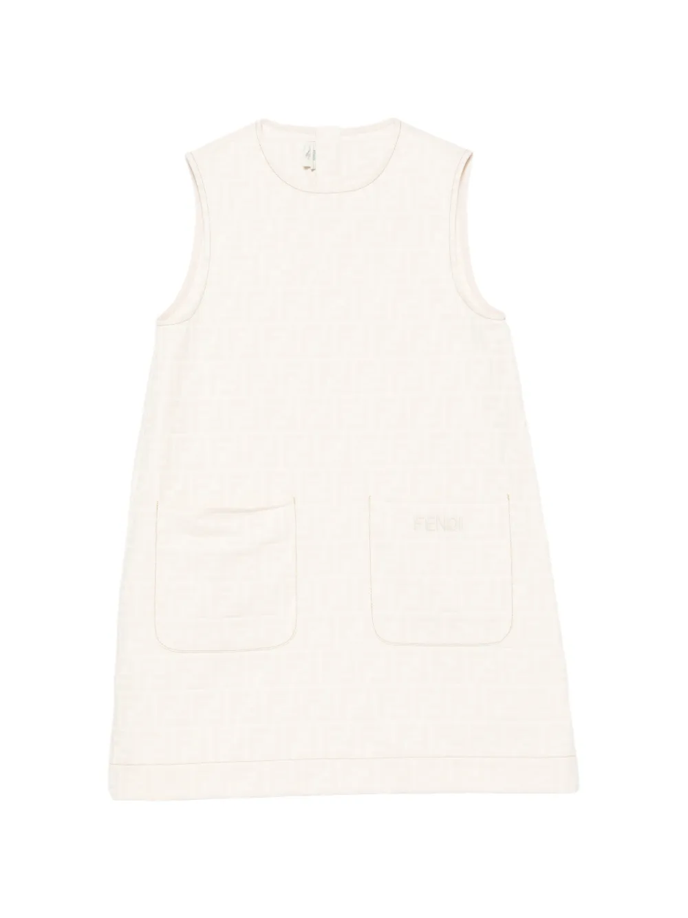 Fendi Kids FF logo-embossed sleeveless dress - Toni neutri