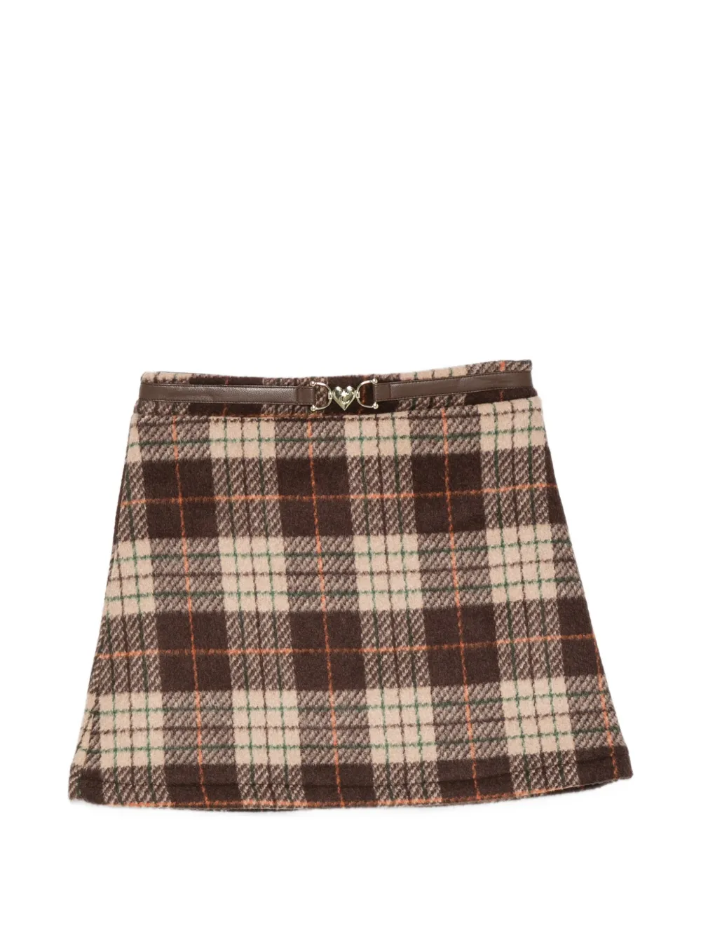 Roberto Cavalli Junior logo-print ruffled skirt - Marrone