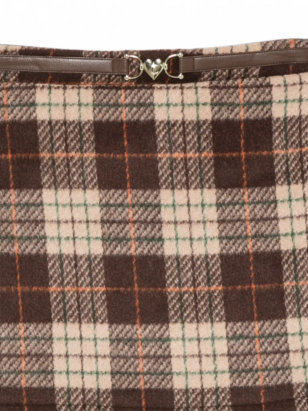 Just Cavalli Kids Rok met tartan-ruit en hart-plakkaat Bruin