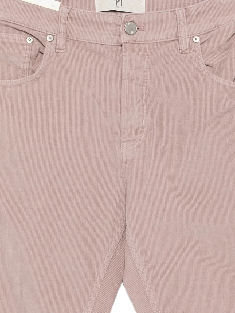PT Torino Ribfluwelen broek met logopatch Roze