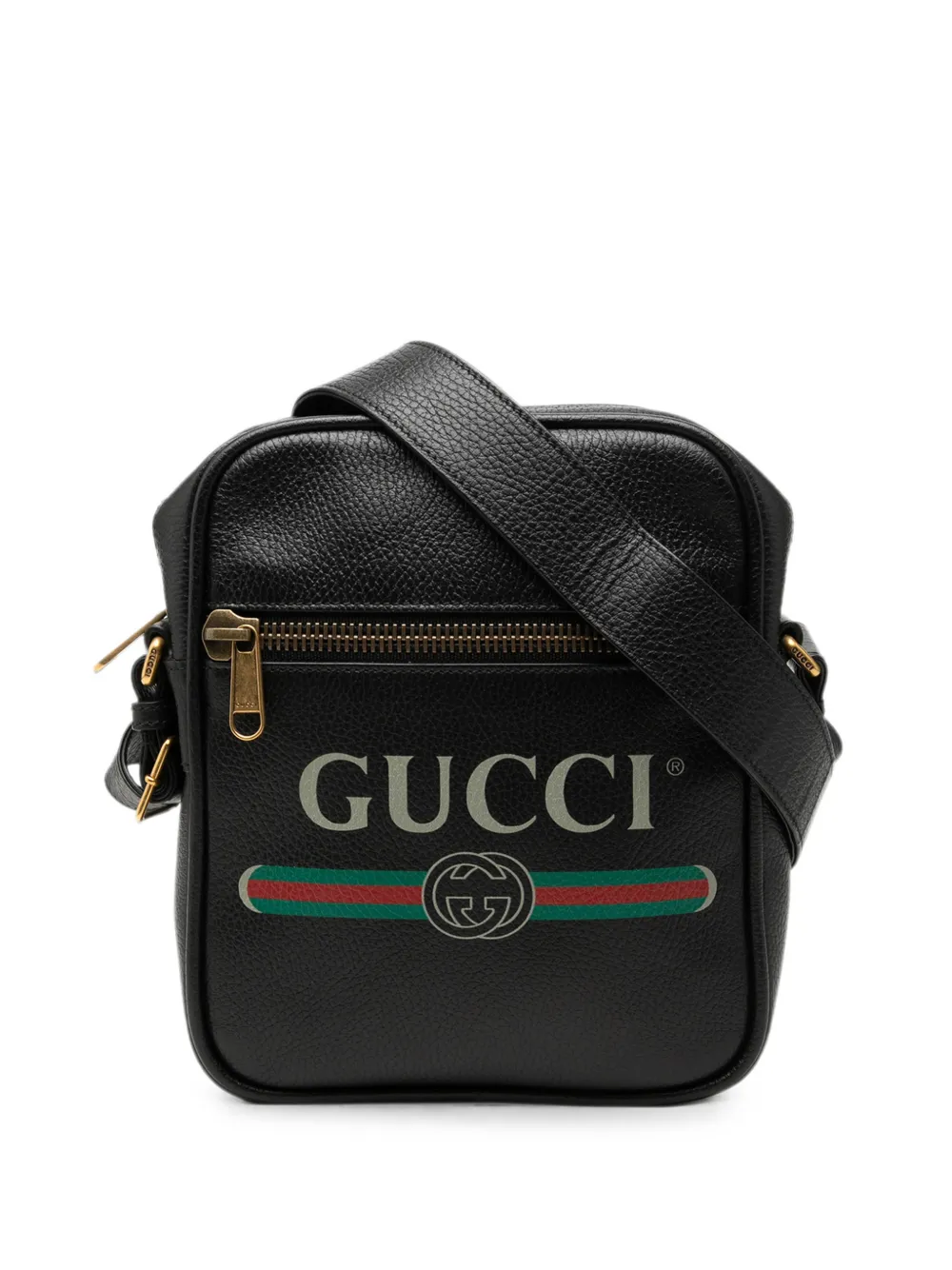 Gucci Pre-Owned 2000-2015 Grained Calfskin Logo crossbody bag - Nero