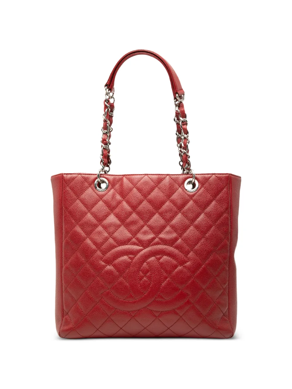 CHANEL Pre-Owned 2012-2013 Caviar Vertical Grand Shopping tote bag - Rosso