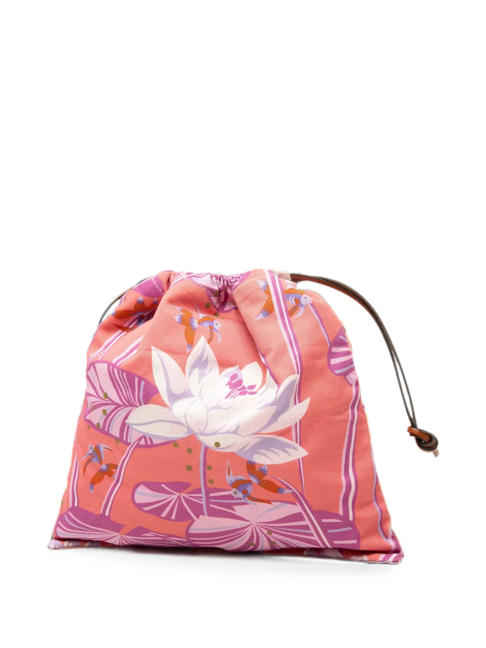 Loewe Pre-Owned 2020 Paula Ibiza Canvas Waterlily Print Drawstring pouch - Rosa