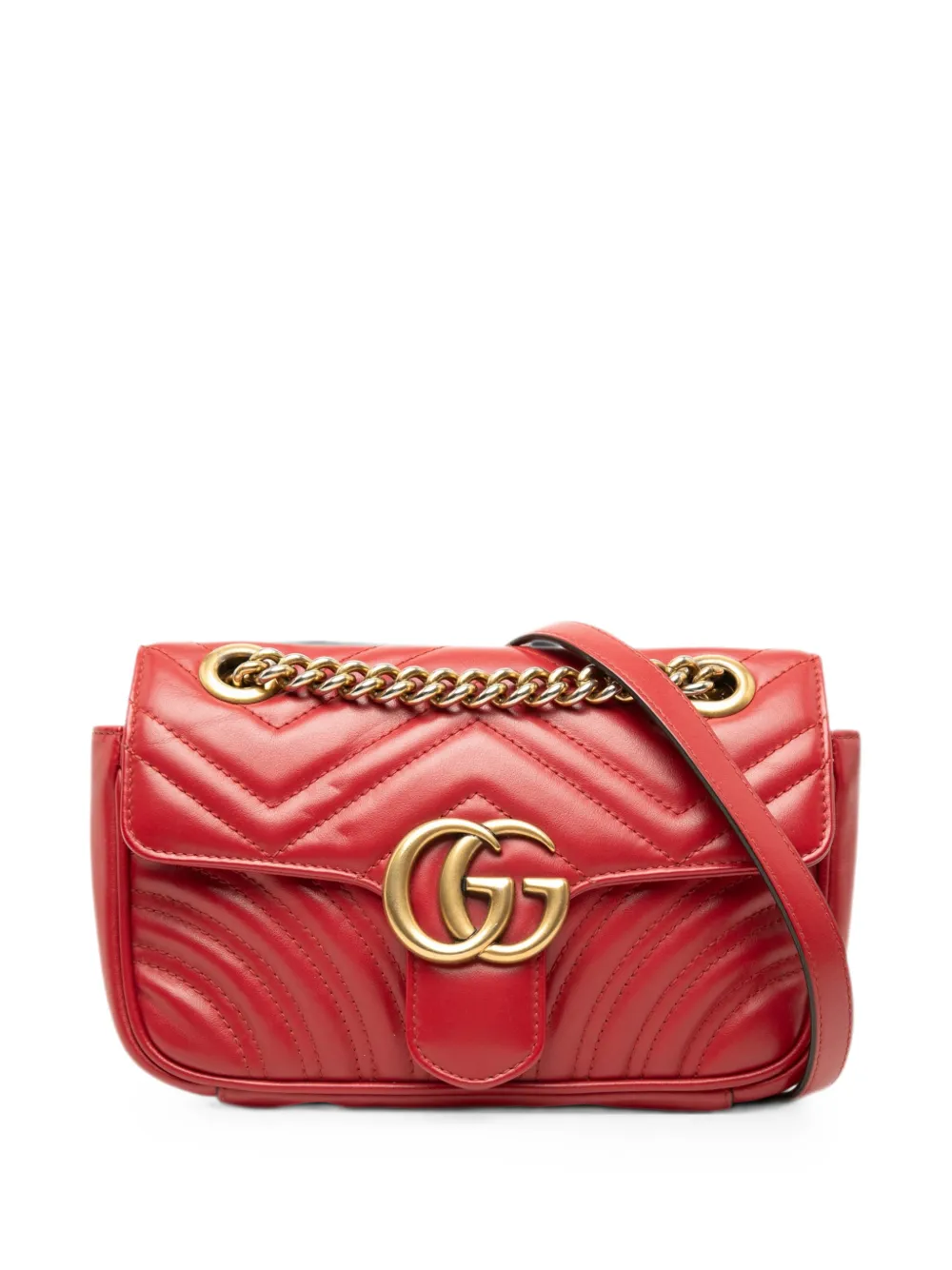 Gucci Pre-Owned 2016-2026 Small GG Marmont Matelasse Calfskin shoulder bag - Rot