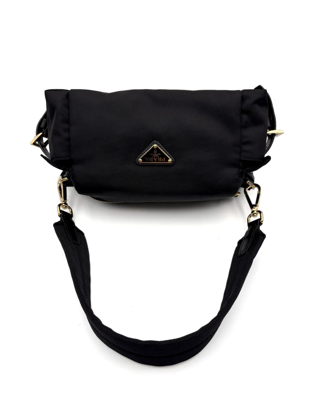 Prada Explore kleine nappaleren tas Zwart