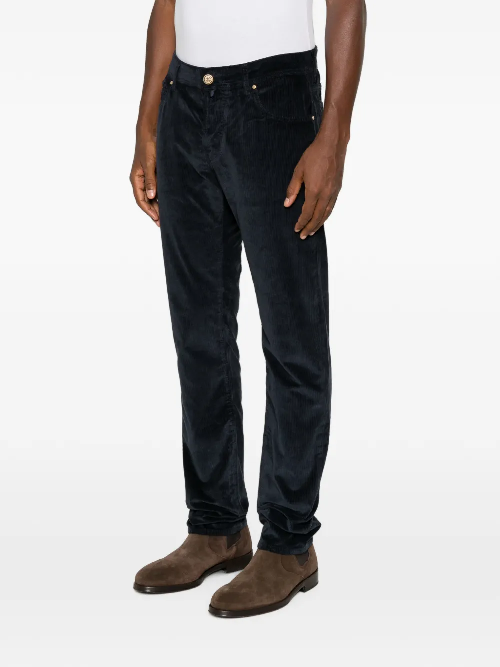 Jacob Cohën Ribfluwelen broek Blauw