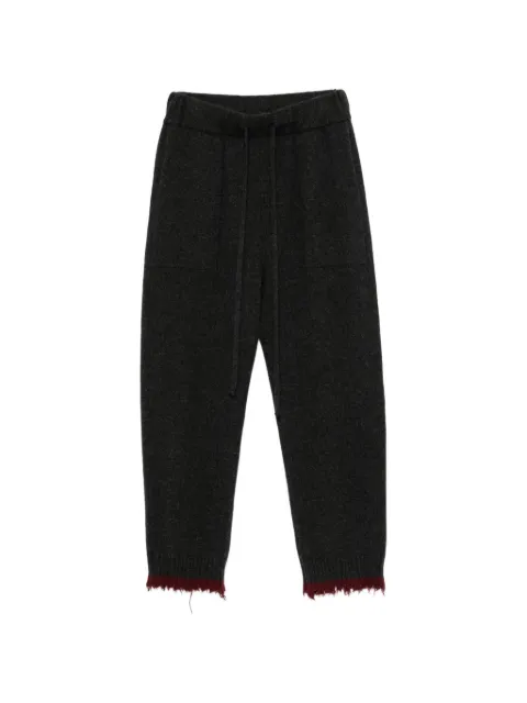 Uma Wang drawstring frayed-hem tapered trousers