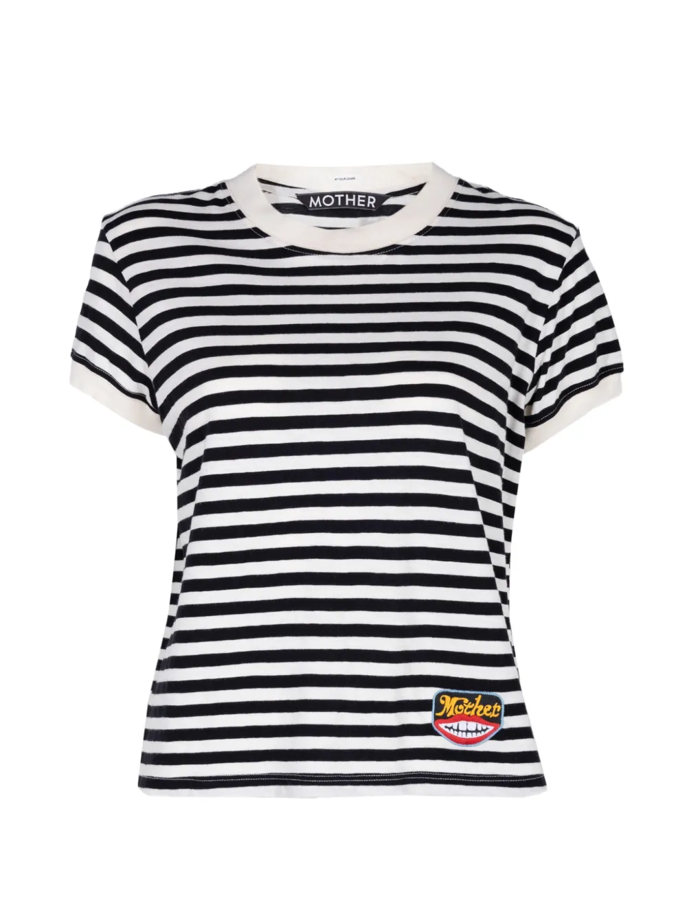 Mother The Boxy Goodie Goodie Striped T-shirt In Neutrals