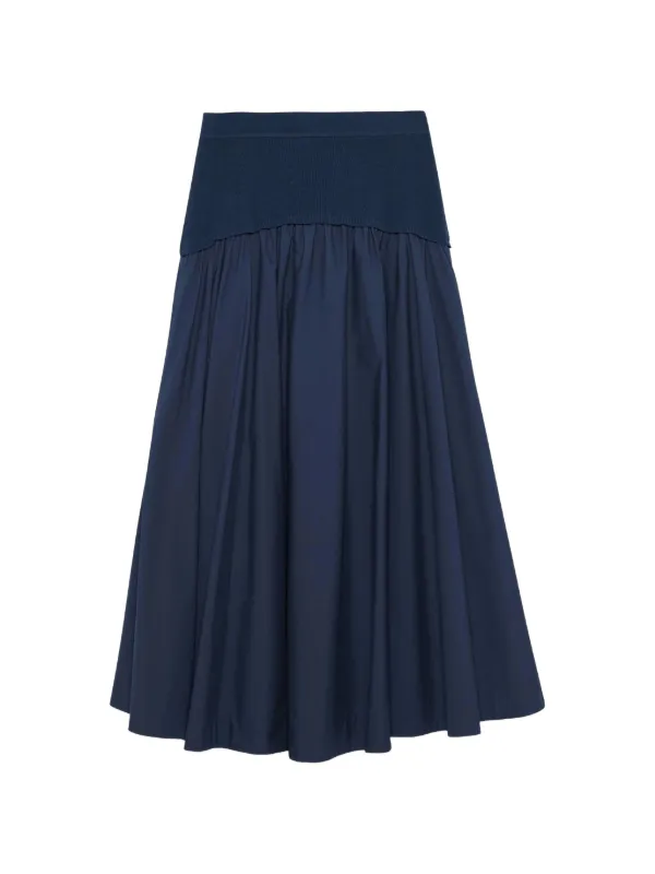 Simkhai Ovie Flared Midi Skirt in Blue