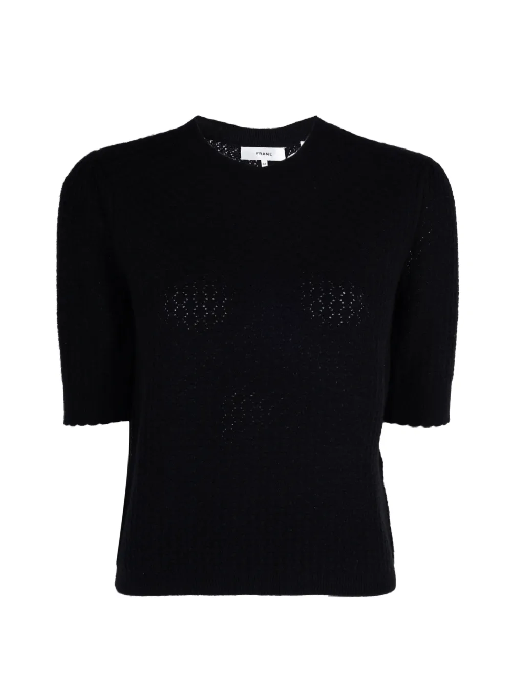 FRAME gathered honeycomb-knit sweater - Nero