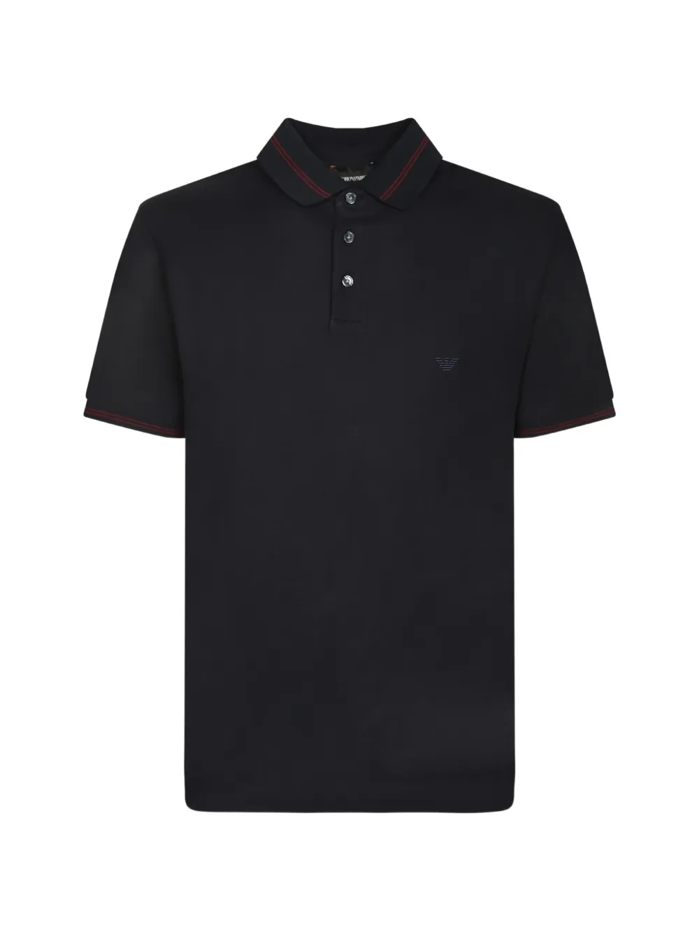 Emporio Armani logo-embroidered tipped polo shirt - Blu