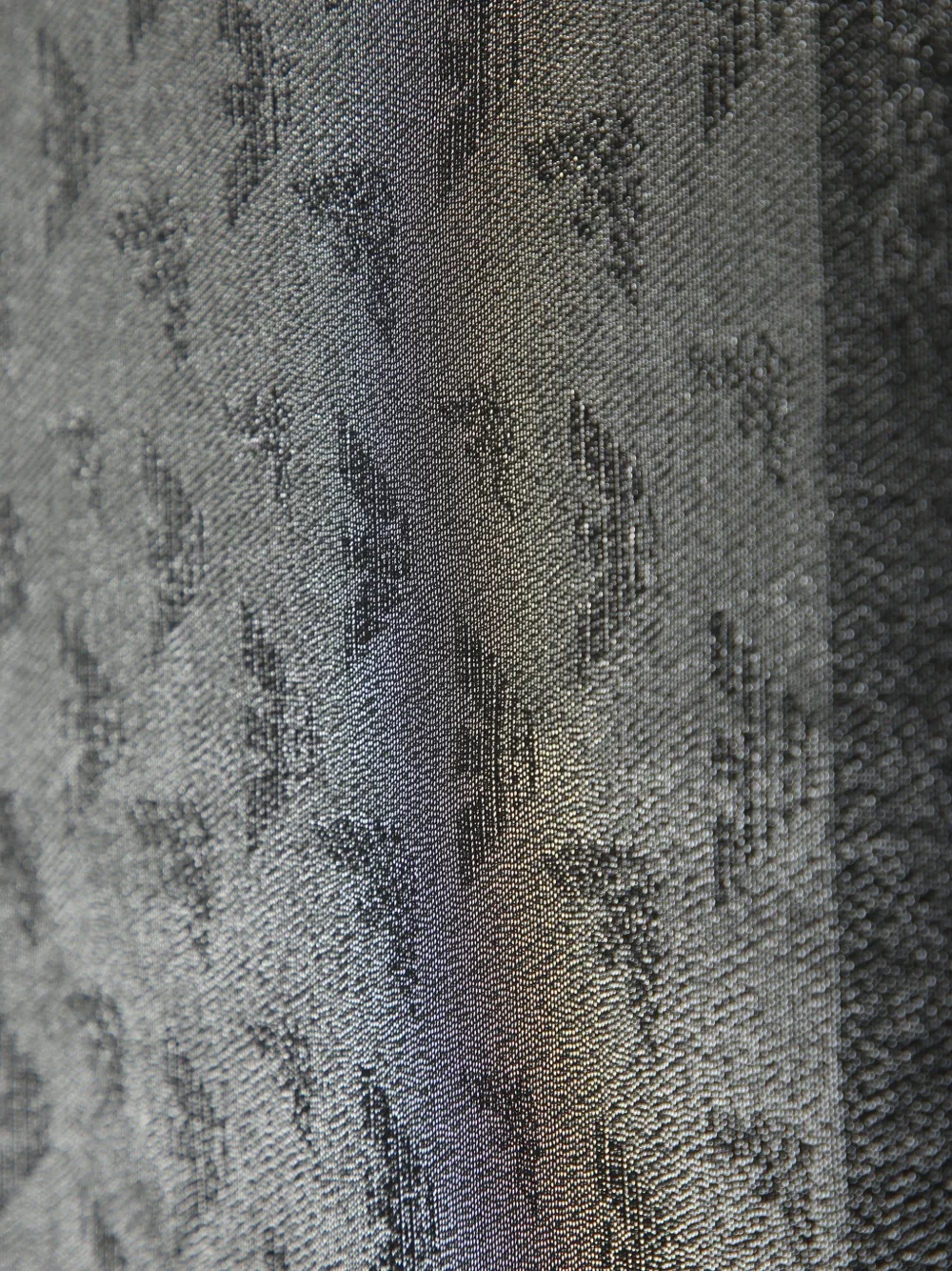 Emporio Armani Jacquard Frayed Scarf in Grey, view 2