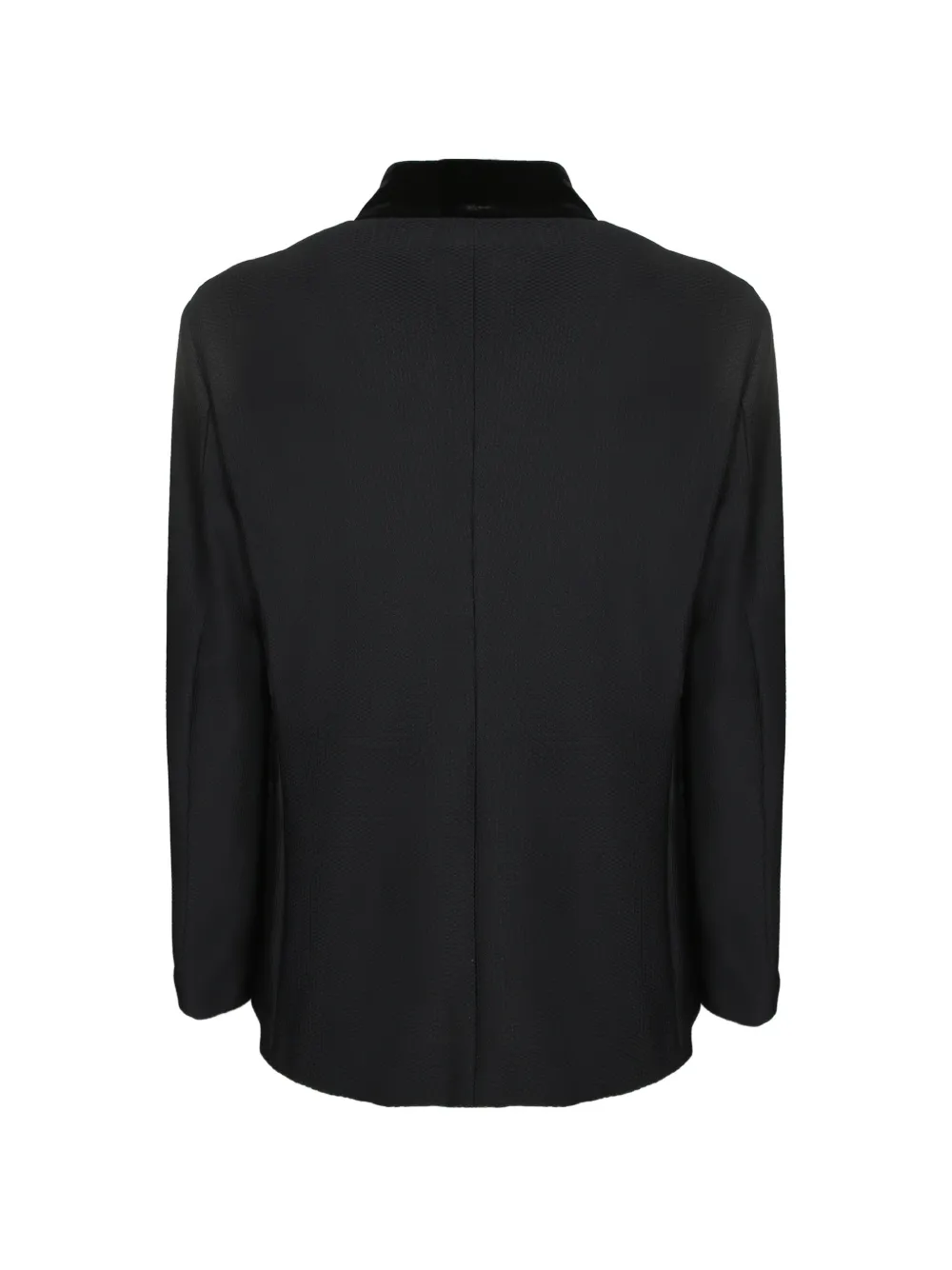 Giorgio Armani Blazer met fluwelen kraag en textuur Zwart