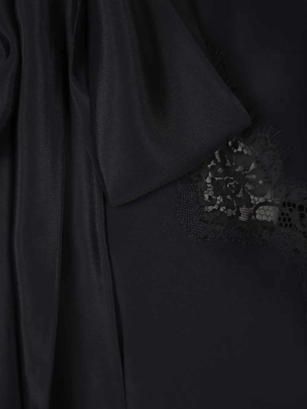 ERMANNO FIRENZE lace-trim pussy-bow blouse Zwart