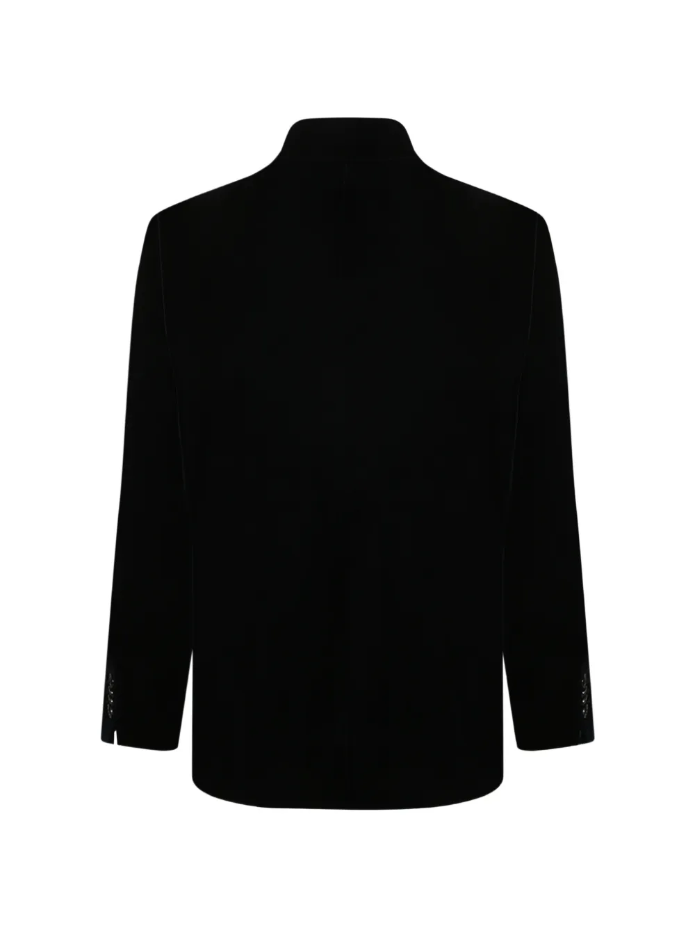 Giorgio Armani Fluwelen blazer met ronde opstaande kraag Zwart