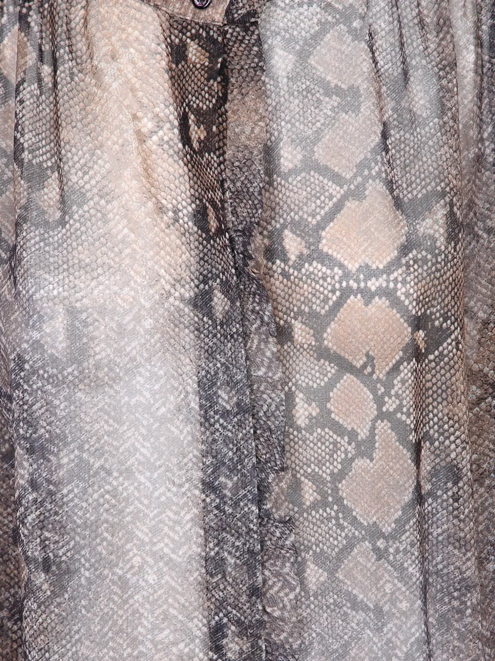 LouLou de Saison Blouse met slangenprint en ruches Bruin