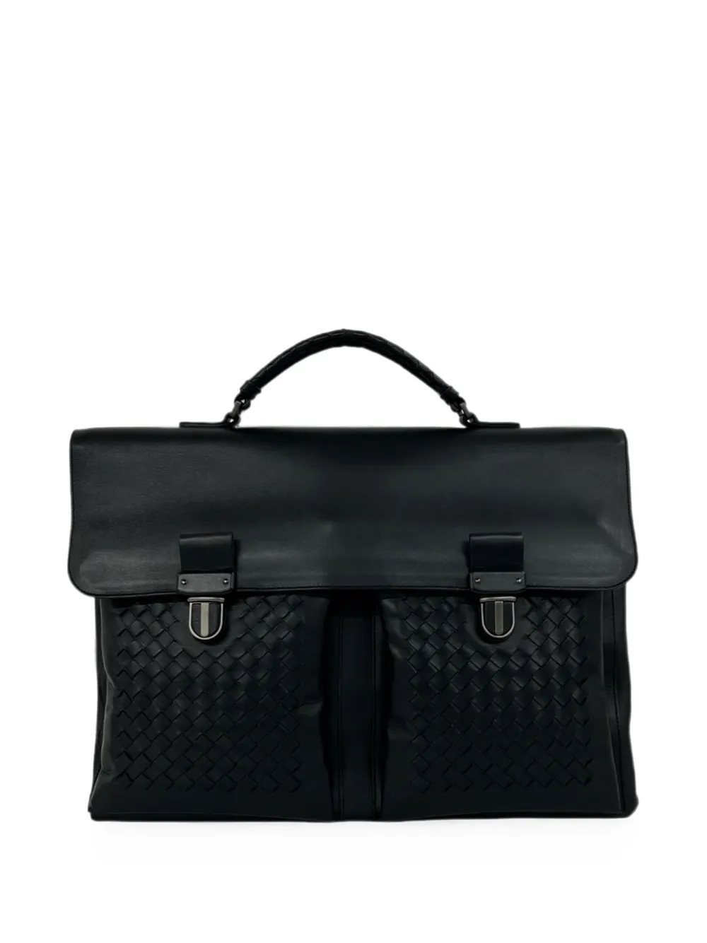 Bottega Veneta Pre-Owned 2012-2026 Intrecciato Trimmed Nappa business bag - Schwarz