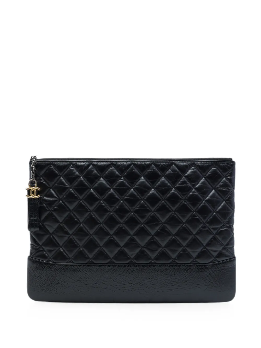 CHANEL Pre-Owned 2018 Large Aged Calfskin Gabrielle O Case clutch bag - Nero