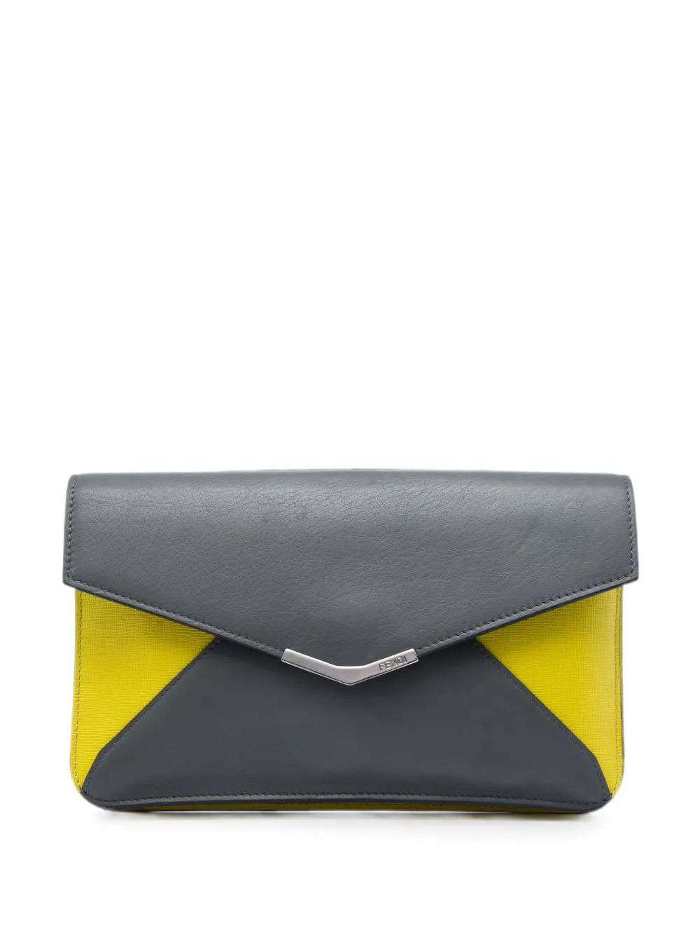 Fendi Pre-Owned 2010-2026 Bicolor Leather 2Jours Envelope clutch bag - Grigio