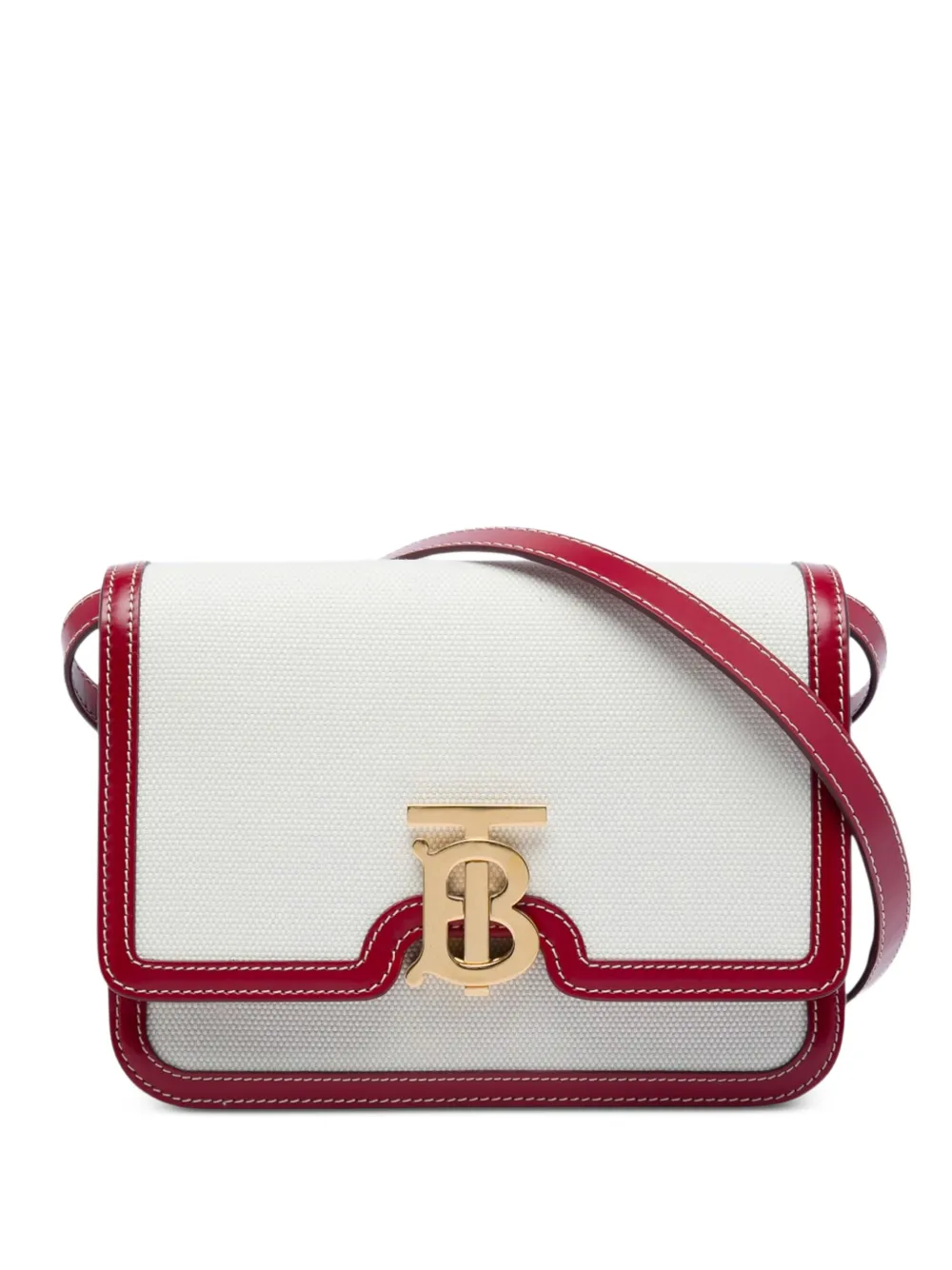 Burberry Pre-Owned 2018-2023 Small Canvas TB Flap crossbody bag - Rosso