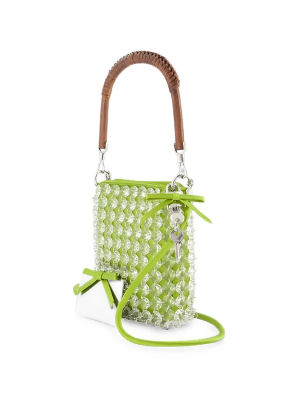 Self-Portrait Mini-shopper met kristallen ketting Groen