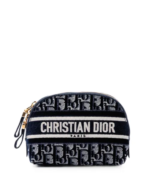Christian Dior Pre-Owned 2021 Oblique Embroidered Velvet Cosmetic pouch