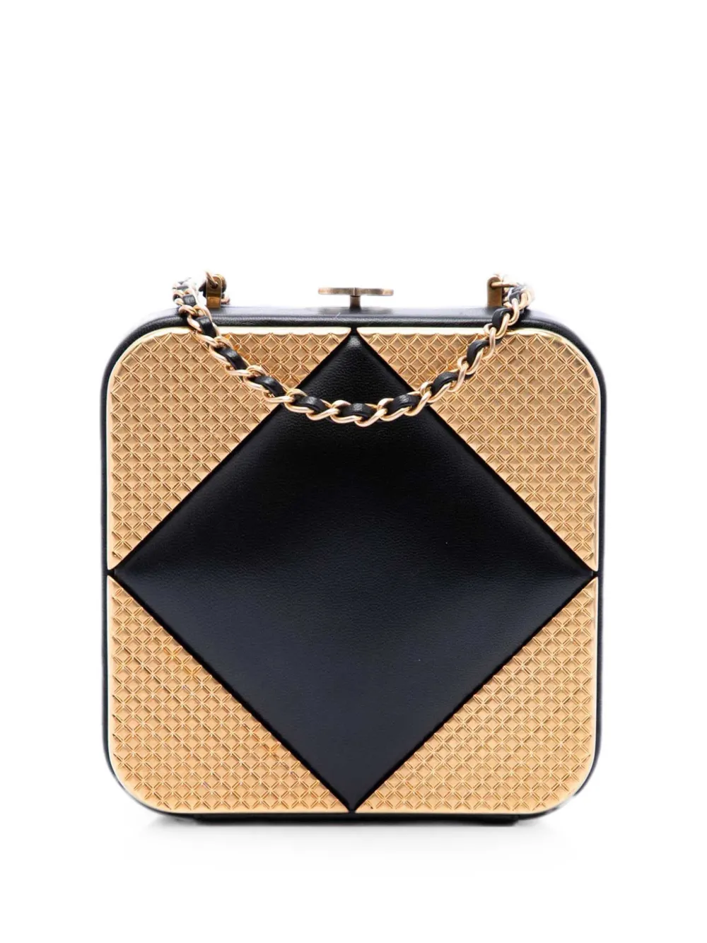 CHANEL Pre-Owned 2021-2026 CC Lambskin and Metal Square Clutch with Chain crossbody bag - Nero