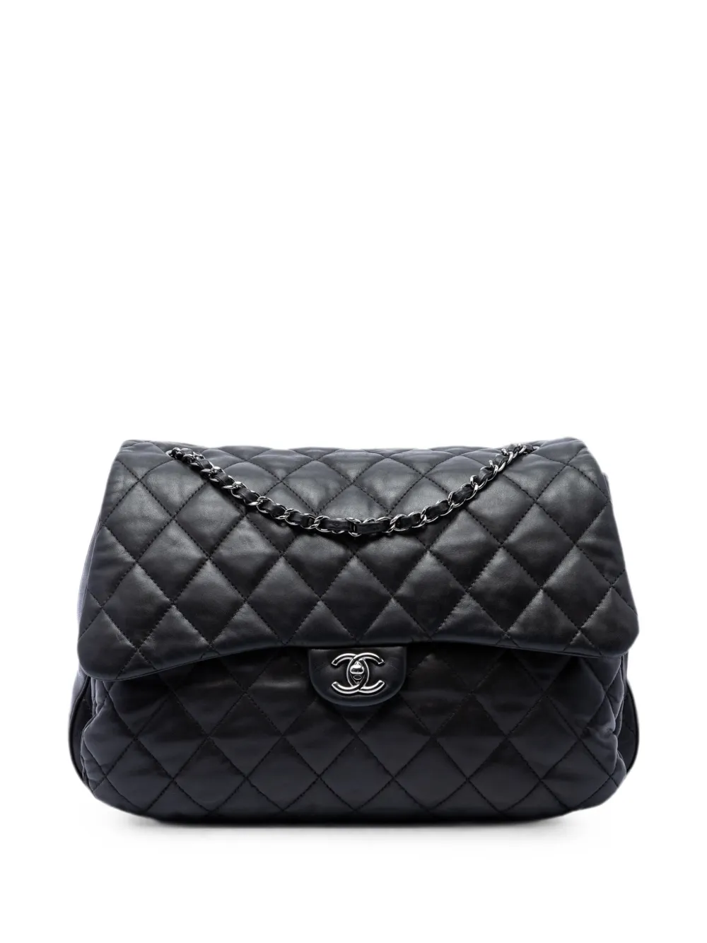 CHANEL Pre-Owned 2011 Maxi Quilted Lambskin 3 Accordion Flap shoulder bag - Nero