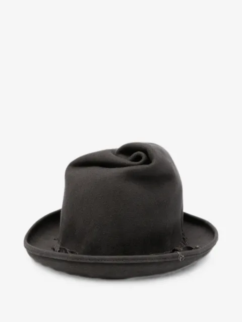 Yohji Yamamoto ruffled-trim fedora hat