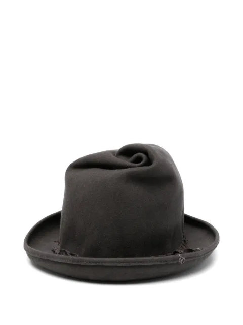 Yohji Yamamoto ruffled-trim fedora hat