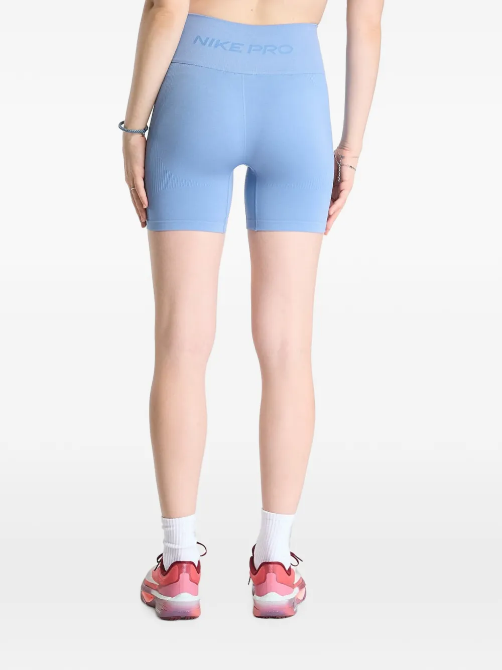 Nike Pro Seamless Dri-FIT high-waist bikershorts Blauw