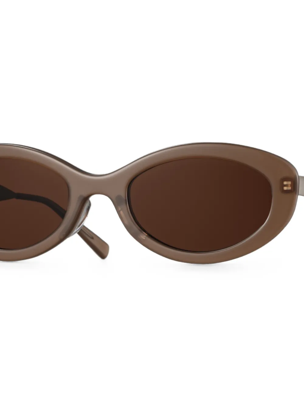 Eyevan7285 Kado-E zonnebril met ovalen montuur Bruin