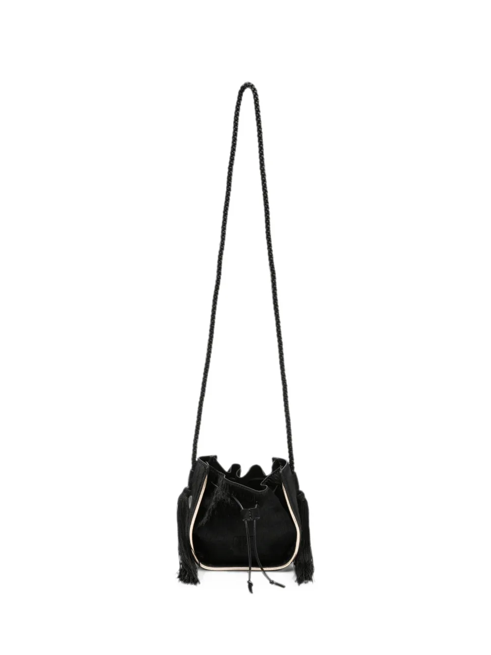 Forte Forte tassel-detail braided-strap shoulder bag - Nero